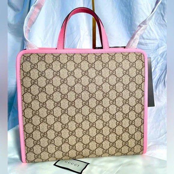 NWT GUCCI GG Supreme Strawberry Tote with Shoulder Strap - Picture 5 of 10
